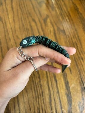 3D Printed Baby Snake Figurine Keychain